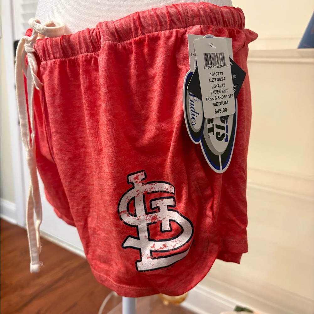 Saint Louis Cardinals MLB Ladies Women's Shirt Tank Top Shorts SET Sz Medium New - Picture 4 of 8